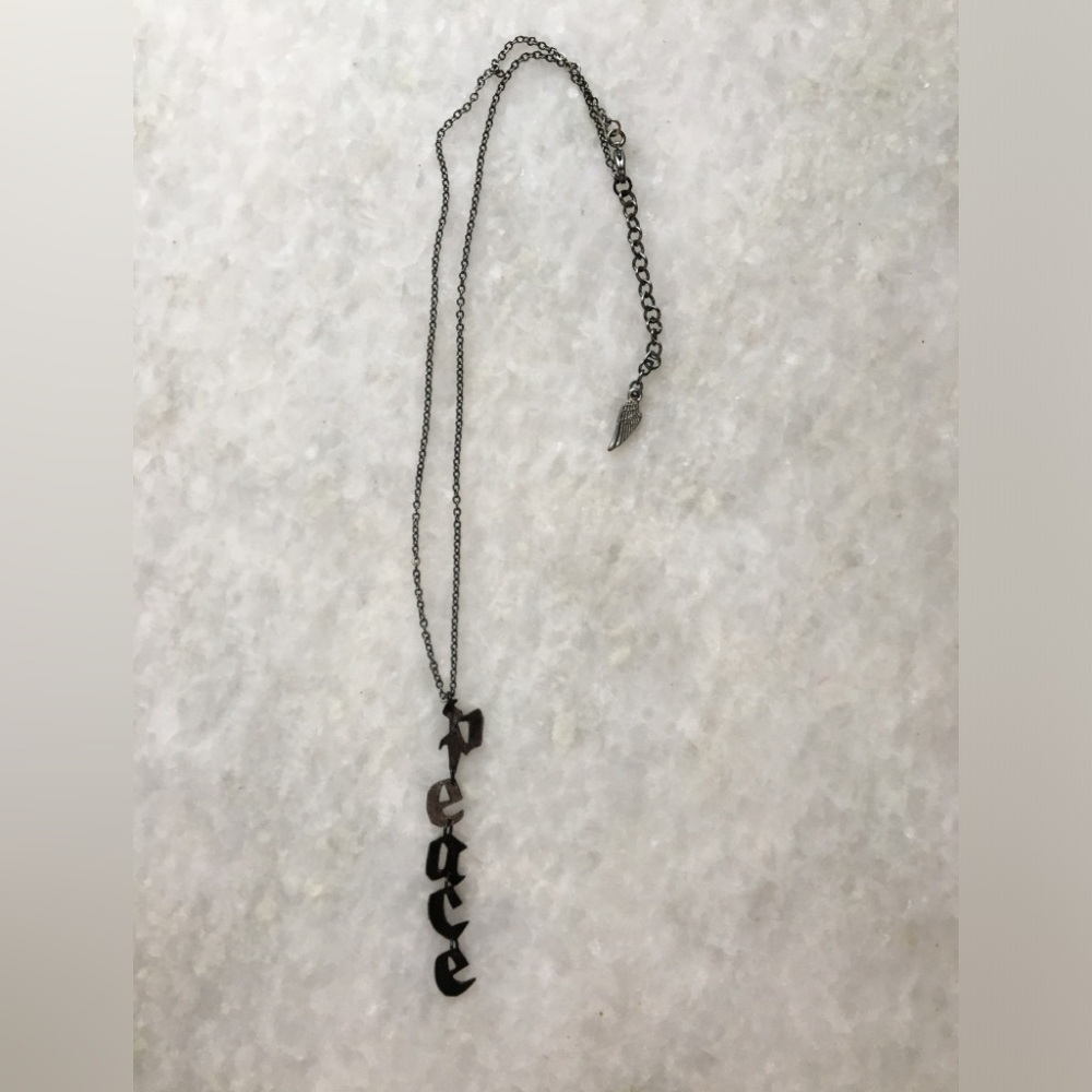 Peace Necklace Handcrafted Brass 16-18 inches long - Picture 11 of 16